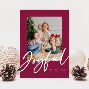 Joyful Script Photo Holiday Card