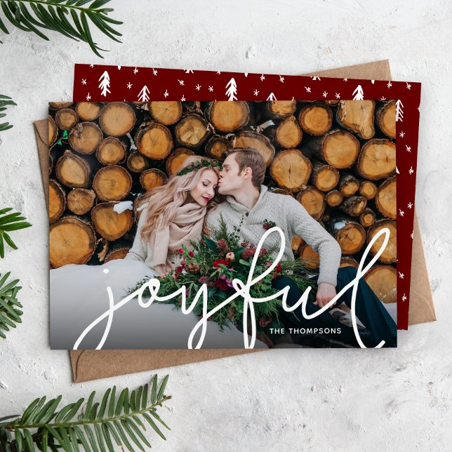Joyful Script Photo Overlay Holiday Card (Creator Uploaded)