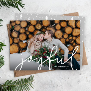 Joyful Script Photo Overlay Holiday Card