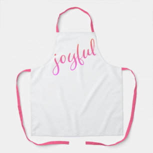 Joyful Script Pink Simple Christmas Holiday Apron