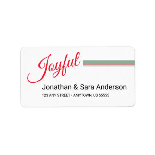 Joyful Script Typography Christmas Holiday Label