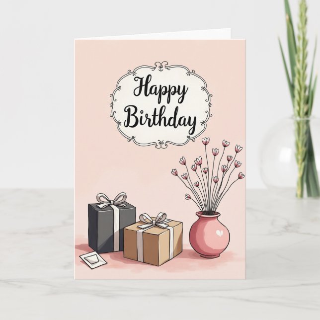 Joyful Scroll Birthday Card (Front)