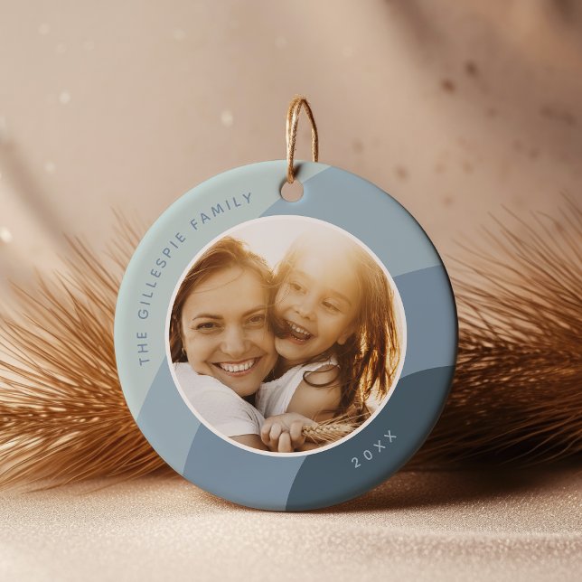 Joyful Shades | Custom Name & Year Photo Ceramic Tree Decoration (Creator Uploaded)