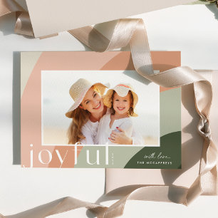 Joyful Shades Modern Horizontal Photo Holiday Card