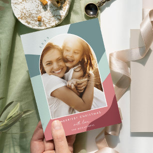 Joyful Shades Vertical Arch Photo Holiday Card