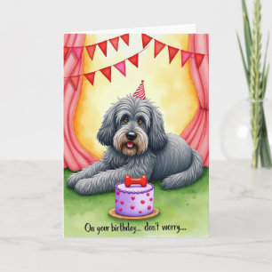 Joyful Shaggy Dog Birthday Card