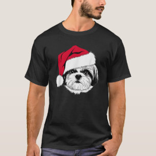 Joyful Shih Tzu Santa Dog on Shih Tzu Christmas Me T-Shirt