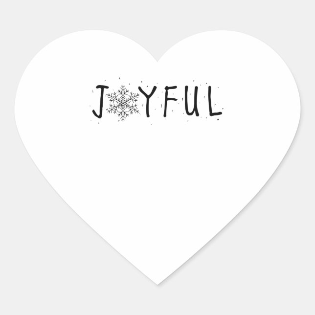 Joyful Snowflake Heart Sticker (Front)
