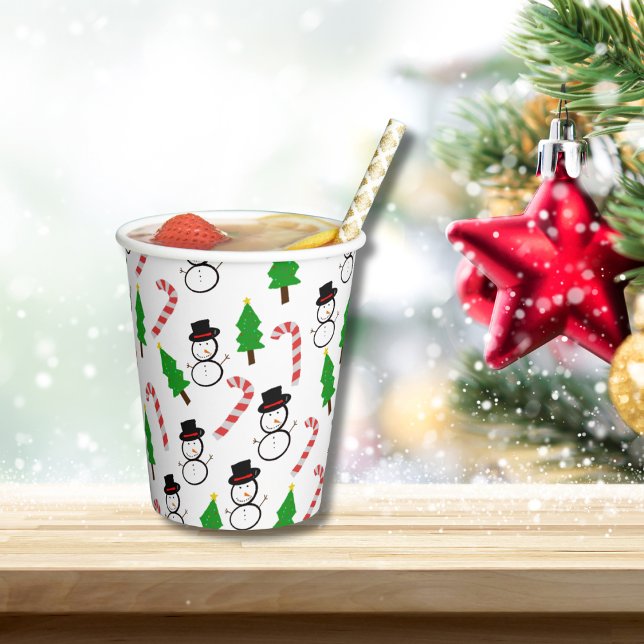 Joyful Snowman Candy Cane Sips | Christmas Paper Cups (Creator Uploaded)