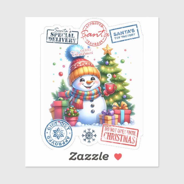 Joyful Snowman Celebrates Christmas (Sheet)