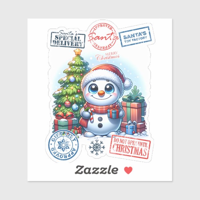 Joyful Snowman Christmas Sticker (Sheet)