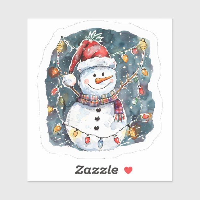 Joyful Snowman Decorates for Christmas (Sheet)