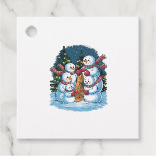 Joyful Snowman Family Favour Tags