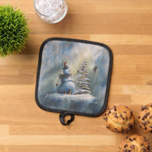 Joyful Snowman Pot Holder