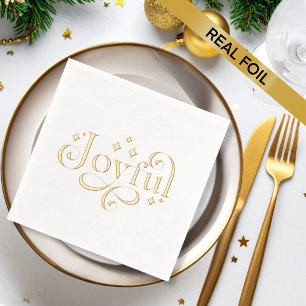 Joyful Sparkling Foil Napkin