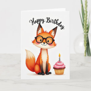 Joyful Spectacled Fox Card