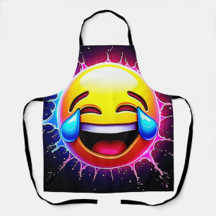 Joyful Splash: Laughing Emoji Art Apron