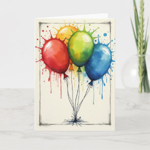 Joyful Splatter Birthday Card