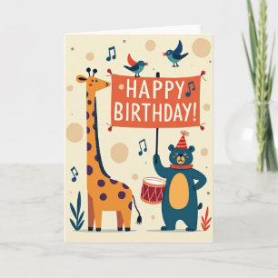 Joyful Spotted Animal Birthday Card