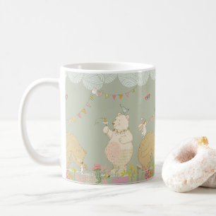 Joyful spring bears coffee mug