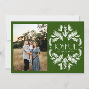 Joyful Spruce Frame Green Holiday Card