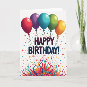 Joyful Streamer Burst Card