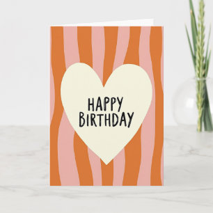 Joyful Striped Heart Card