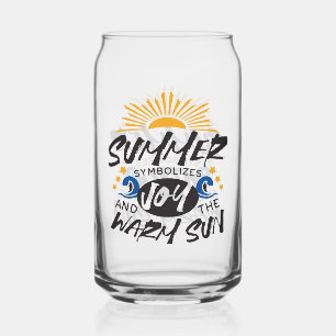 Joyful Summer Bliss - Warm Sun Quote Can Glass