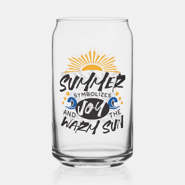 Joyful Summer Bliss - Warm Sun Quote Can Glass (Front)