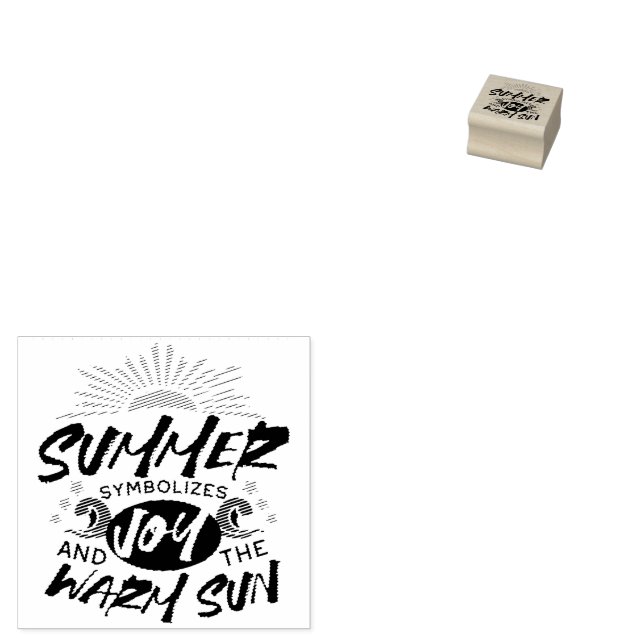 Joyful Summer Bliss - Warm Sun Quote Rubber Stamp (Stamped)