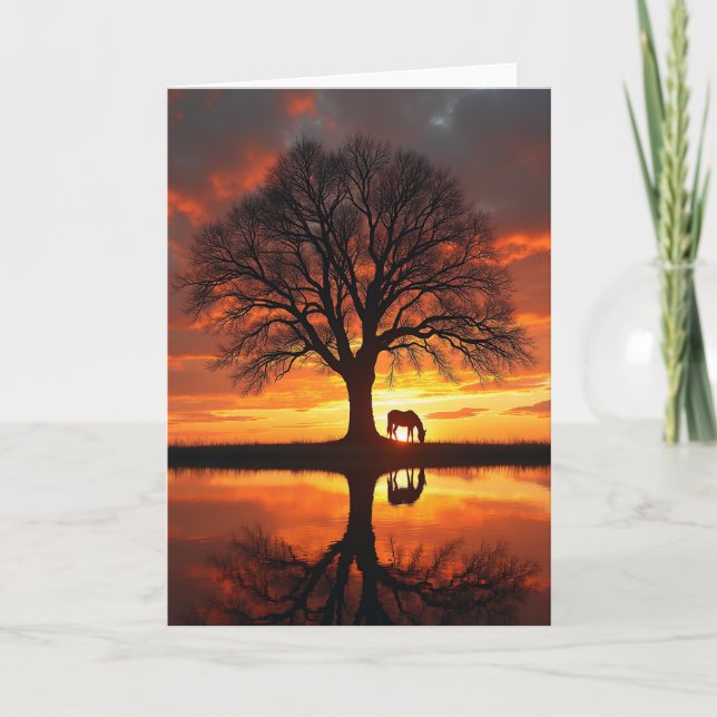 Joyful Sunset Tree Card (Front)