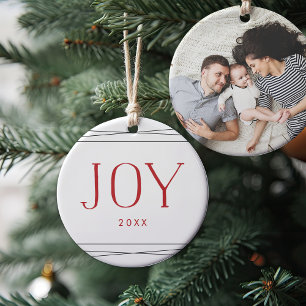 Joyful Symmetry Double-Sided Photo Ceramic Tree Decoration