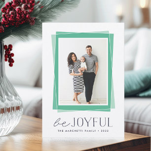 Joyful Symmetry   Modern Photo Christmas Holiday Card