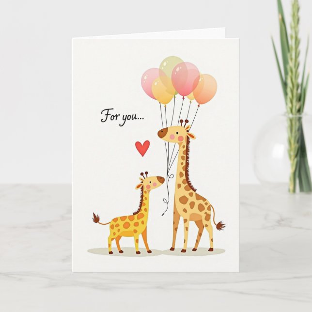 Joyful Tall Animals Card (Front)