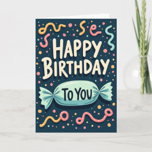 Joyful Teal Birthday Card