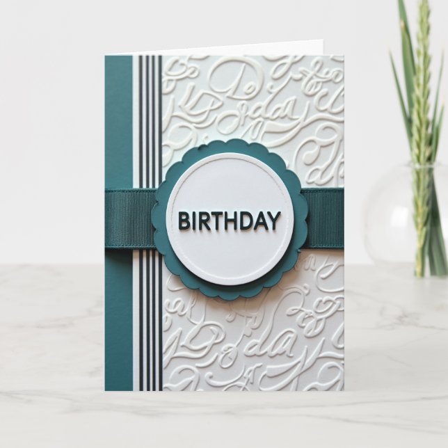 Joyful Teal Ribbon Card (Front)