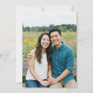 Joyful Teal Romantic Photo Invitation