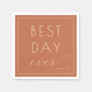 Joyful Terracotta Calligraphy Napkin
