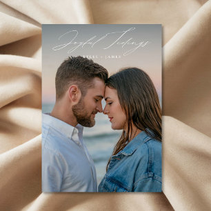 Joyful Tidings Newlywed First Christmas Photo Holiday Card