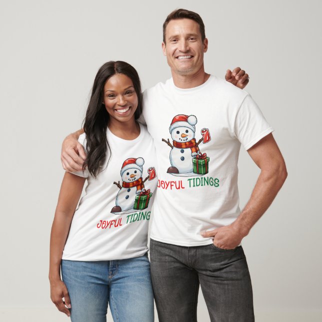 Joyful tidings Snowman T-Shirt (Unisex)