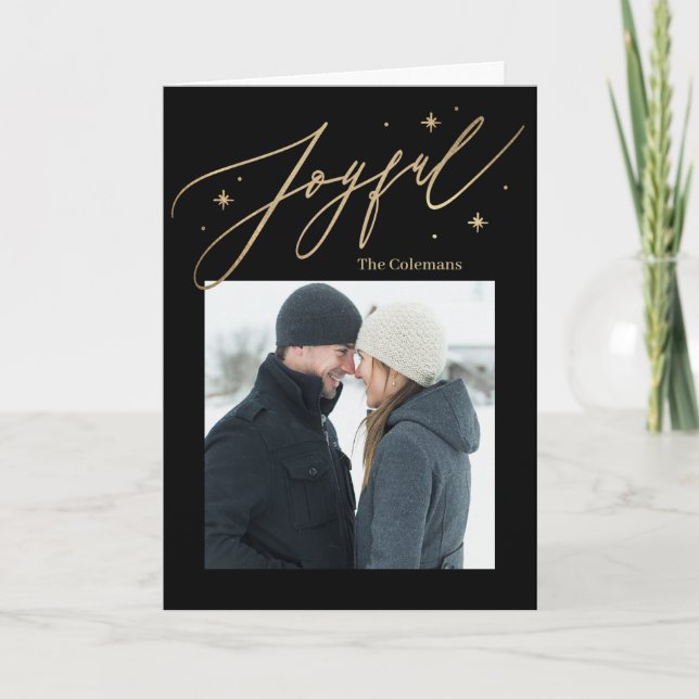 Joyful Times 1 Photo Holiday Card (Front)