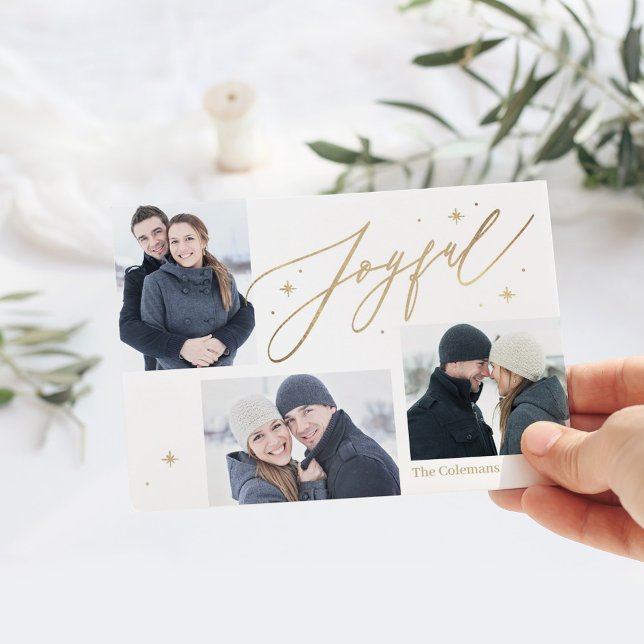 Joyful Times 3 Photos Holiday Photo Cards (Creator Uploaded)