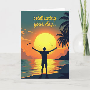 Joyful Tropical Sunset Card