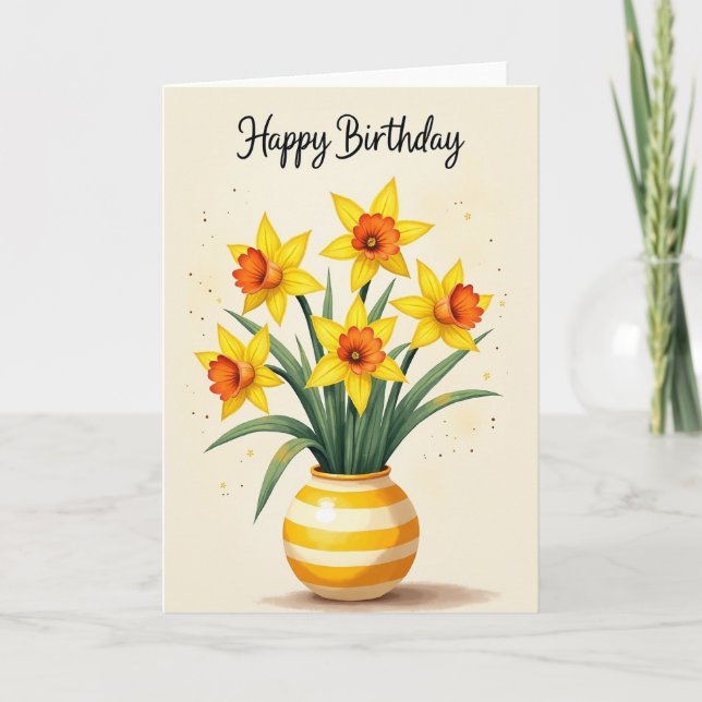 Joyful Trumpet Flower Card (Front)