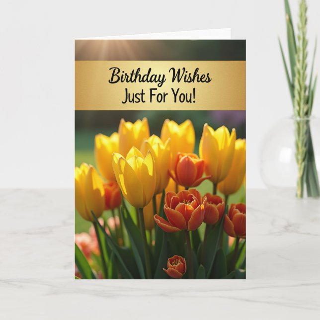 Joyful Tulip Birthday Card (Front)