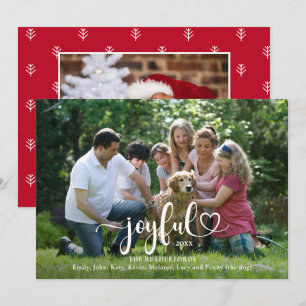 Joyful Two Photo Script Christmas Holiday Card
