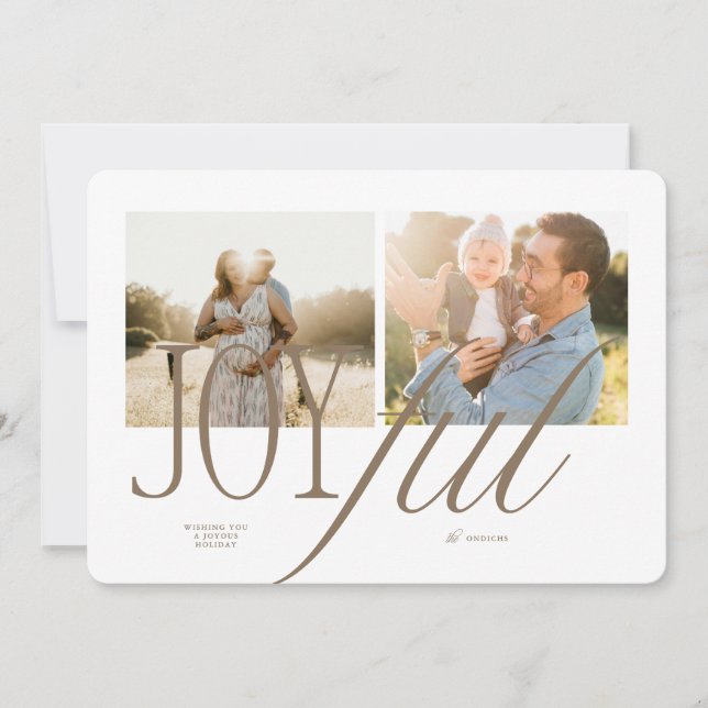 Joyful Typography Christmas Card (Front)