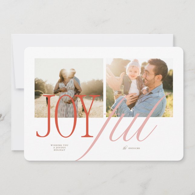 Joyful Typography Christmas Card (Front)