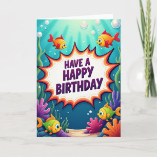 Joyful Underwater Fish Card