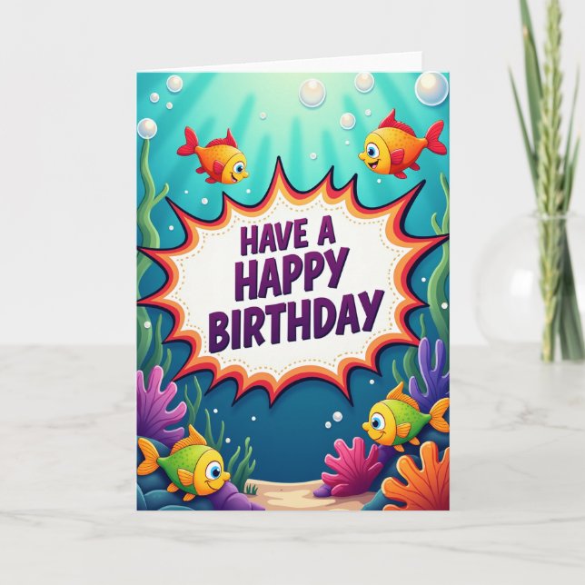 Joyful Underwater Fish Card (Front)